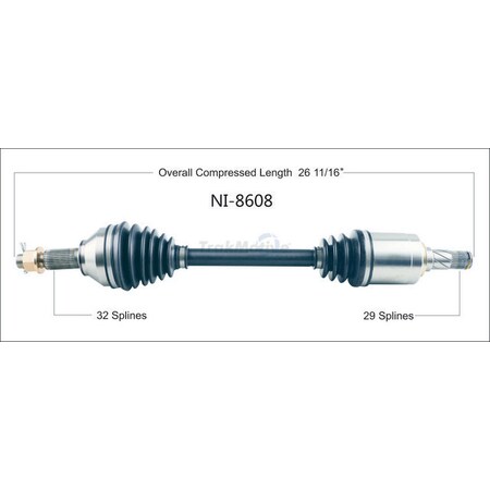Surtrack Axle Cv Axle Shaft, Ni-8608 NI-8608